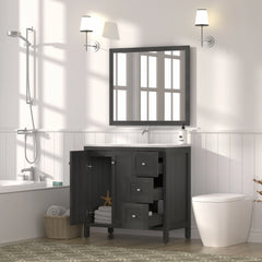 AISU Freestanding Modern Bathroom Cabinet with Basin, Munich Black