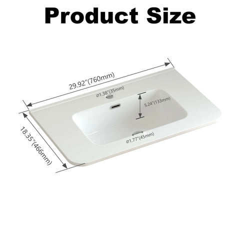 AISU Wall-Mounted Bathroom Vanity Dark Walnut with White Ceramic Integrated Sink