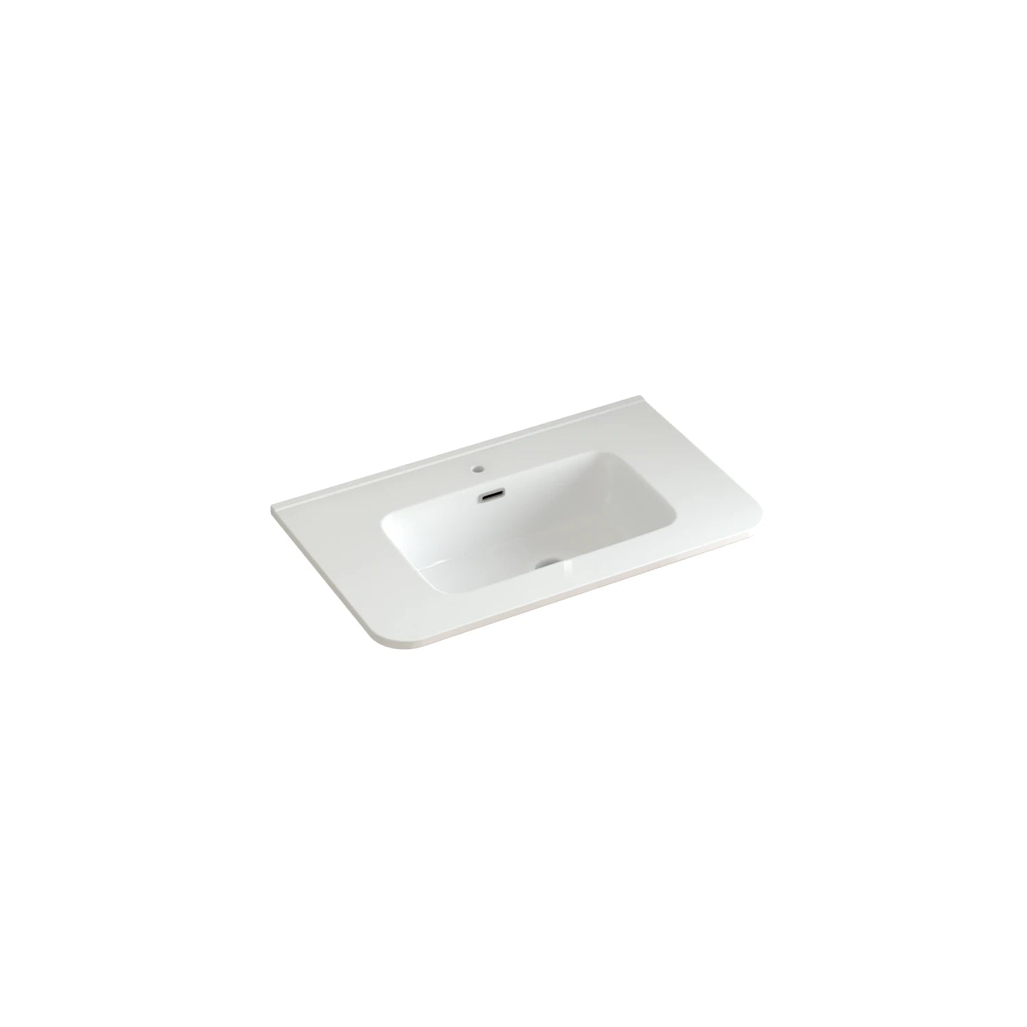 AISU Wall-Mounted Bathroom Vanity Dark Walnut with White Ceramic Integrated Sink
