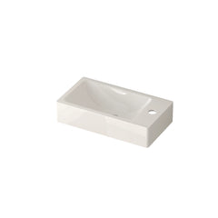 AISU Wall Mounted Small Acacia Solid Wood Bathroom Vanity with White SMC Resin Basin