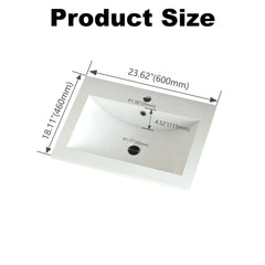 AISU Solid Wood Floating Bathroom Vanity Set with 2 Storage Drawers, White Resin Integrated Basin
