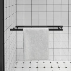 AISU 56-60"x74" Aluminum Frame Double Sliding Shower Door, Premium 1/4" (6mm) Clear Tempered Glass, Matte Black Finished