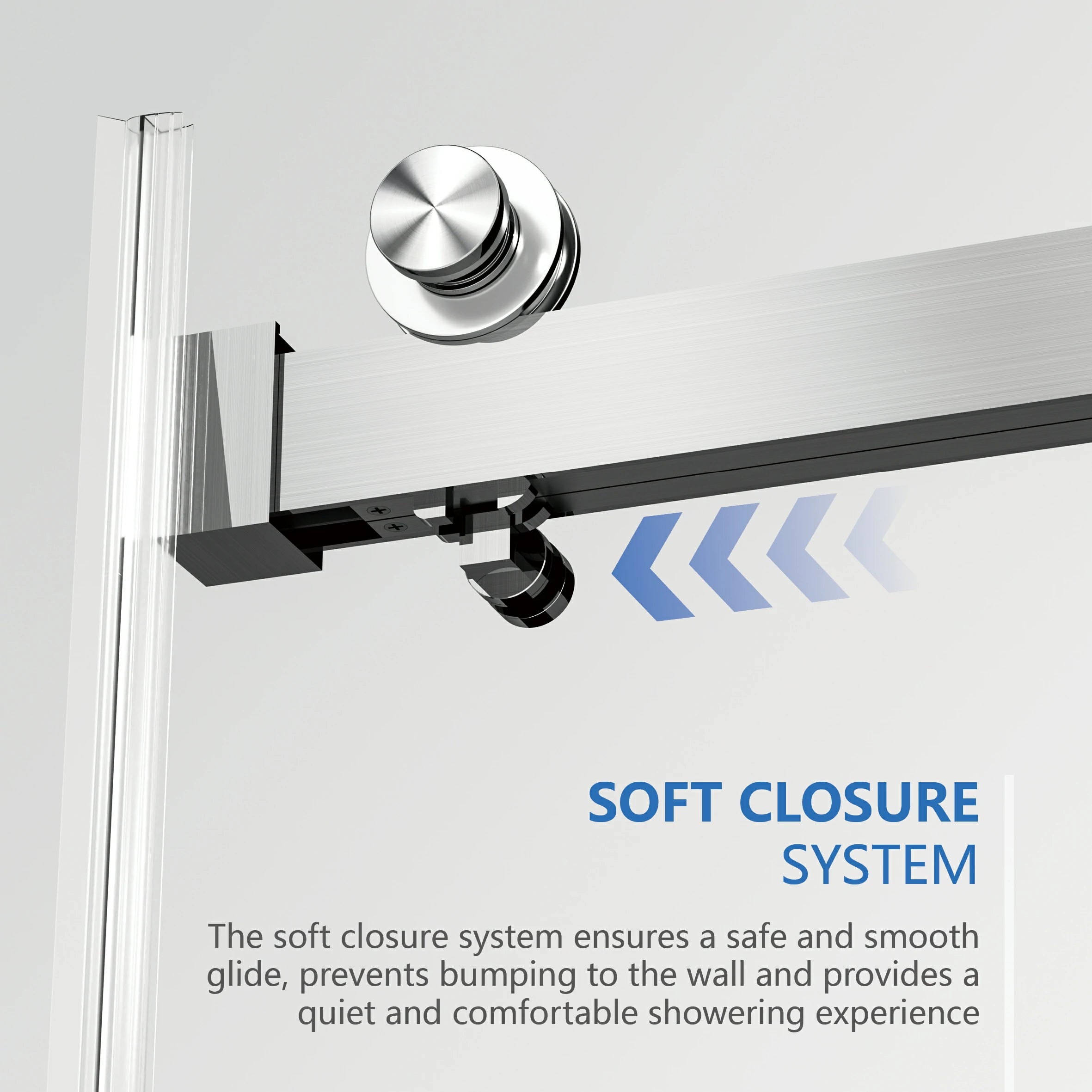 AISU 56-60"W x 70"H Frameless Double Sliding Shower Door, 5/16" (8mm) Thick SGCC Tempered Clear Glass, Double Side Easy Clean Coat
