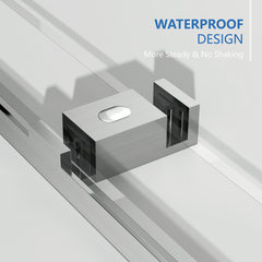 Porte de douche coulissante double sans cadre AISU 56-60" L x 70" H, verre trempé transparent SGCC de 5/16" (8 mm) d'épaisseur, revêtement double face facile à nettoyer
