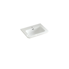 AISU Grey Floating Bathroom Vanity with White Ceramic Integrated Basin