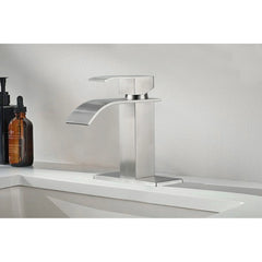 Robinet de lavabo de salle de bain à poignée unique avec bec cascade AISU