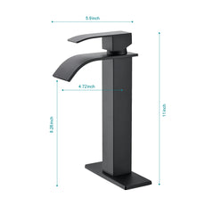 Robinet de lavabo de salle de bain à poignée unique avec bec cascade AISU