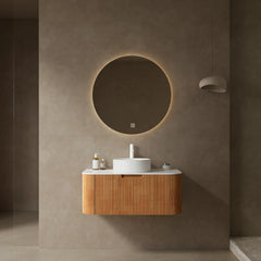 Meuble-lavabo AISU avec lavabo, couleur bois Natura