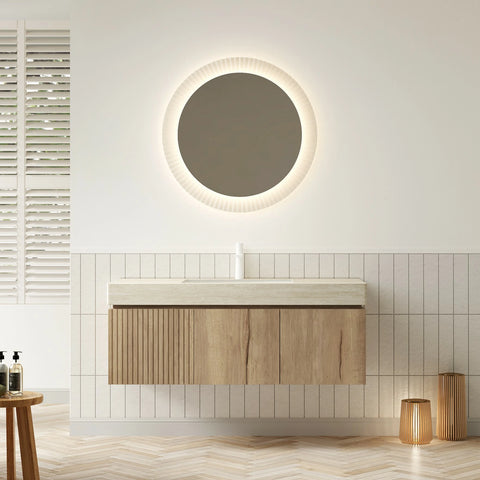 AISU 48" Wandmontierter Badezimmerwaschtisch mit Waschbecken, vormontiert, Espresso-Holzmaserung