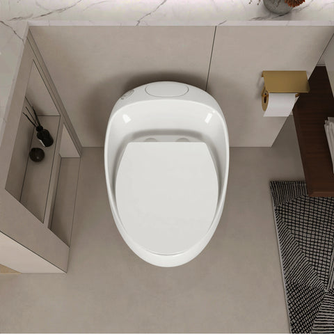 AISU Einteilige Toilette in Eierform mit Einzelspülung, 1,28 GPF