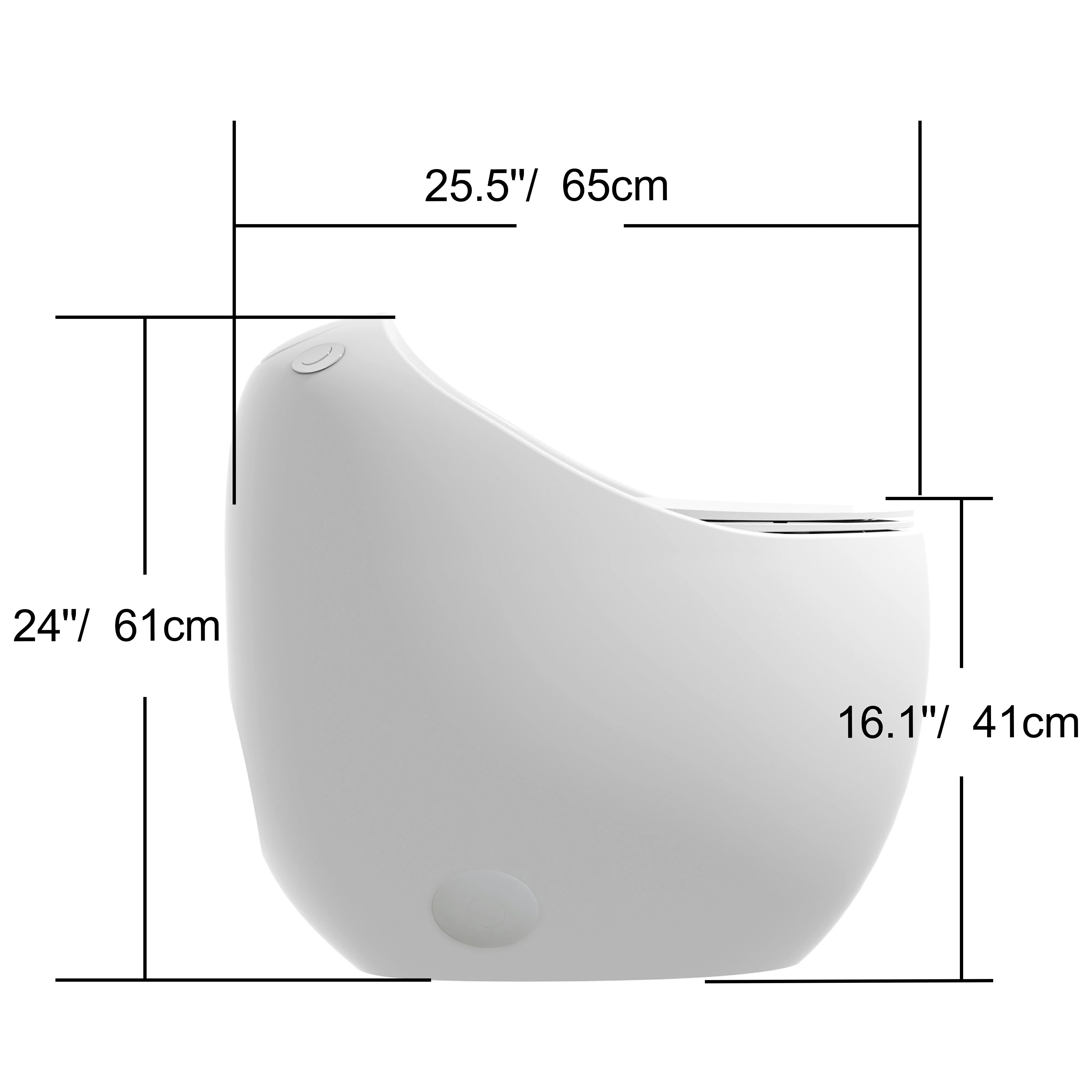 AISU Einteilige Toilette in Eierform mit Einzelspülung, 1,28 GPF
