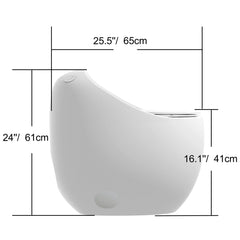 AISU One-Piece 1.28 GPF Single Flush Egg Shape Toilet