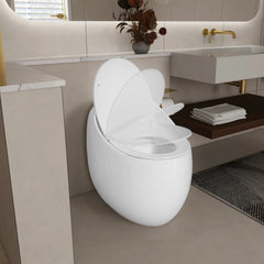 AISU One-Piece 1.28 GPF Single Flush Egg Shape Toilet