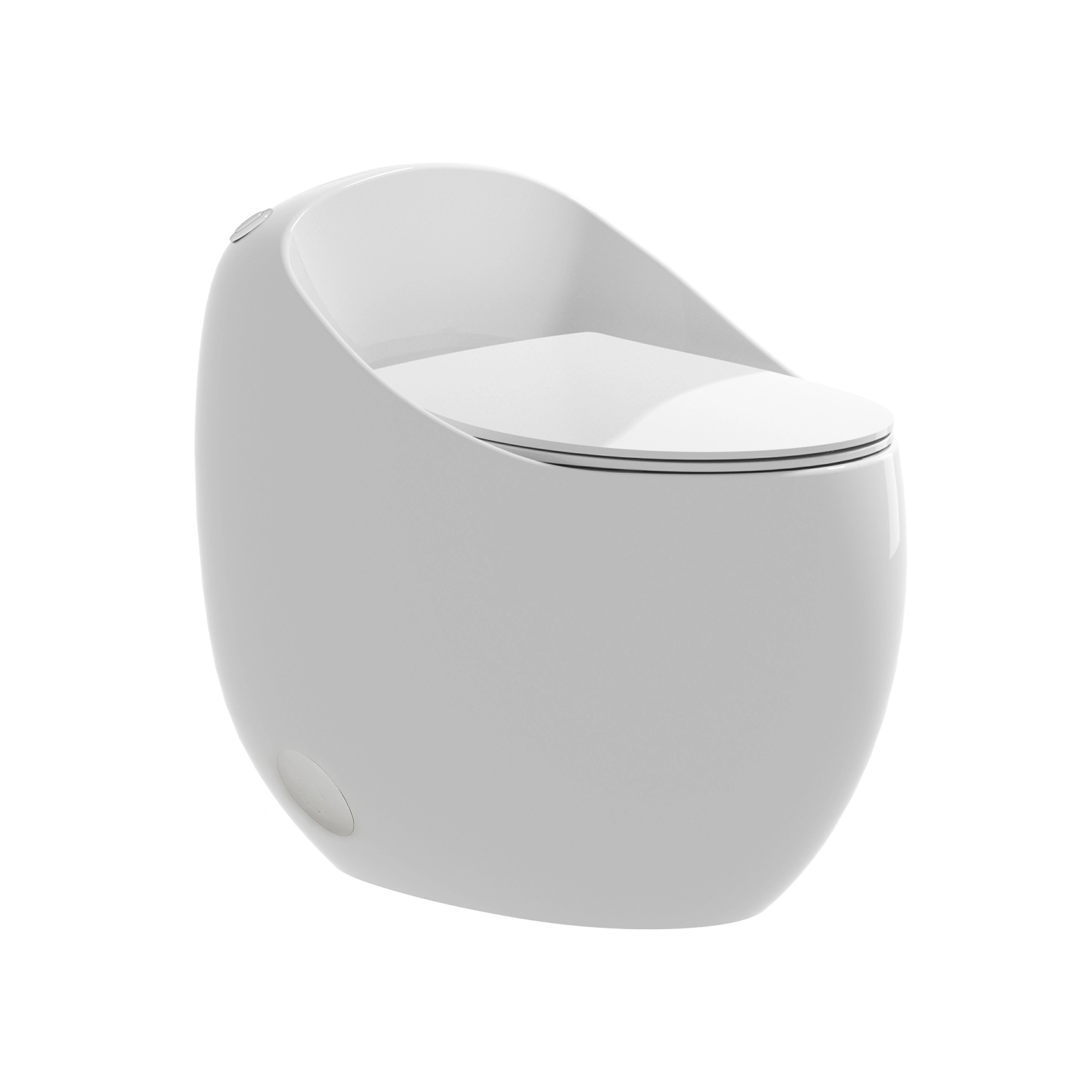 AISU Einteilige Toilette in Eierform mit Einzelspülung, 1,28 GPF