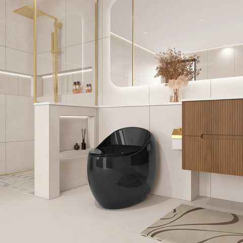 AISU Einteilige Toilette in Eierform mit Einzelspülung, 1,28 GPF