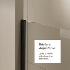 AISU 30 - 60 in.W x 72 in.H Shower Sliding Door Walk-in Shower Screen Dual Usage, 1/4 Inch Thick Glass Panel with Stainless Steel Handle, Supporting Bar, Black