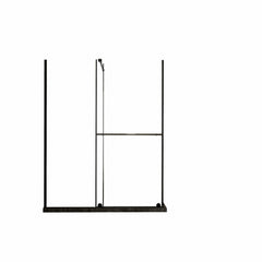AISU 30 - 60 in.W x 72 in.H Shower Sliding Door Walk-in Shower Screen Dual Usage, 1/4 Inch Thick Glass Panel with Stainless Steel Handle, Supporting Bar, Black