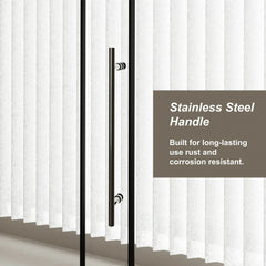 AISU 60.in W x 72.in H Frameless Shower Door Single Sliding, 1/4 inch Thick Clear Tempered Glass with Zinc Roller Rail System, Stainless Steel Handle, Black