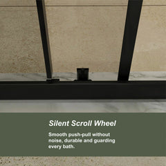 AISU Single Sliding Shower Door, 1/5 inch Thick Clear Tempered with Stainless Steel Handle