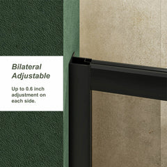 AISU Single Sliding Shower Door, 1/5 inch Thick Clear Tempered with Stainless Steel Handle