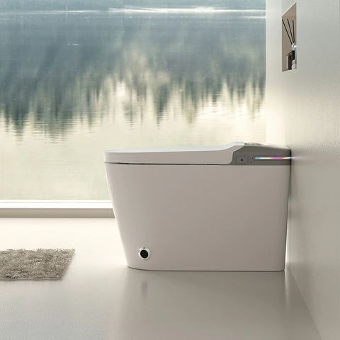 AISU Smart Bidet-Toilette mit Fernbedienung. Erhöhte Toilette ohne Spülkasten mit LED-Anzeige