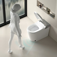 AISU Smart Bidet Toilet with Remote Control.Raised Tankless Toilet with LED Display