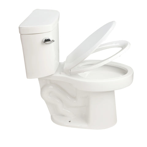 AISU 1,28 GPF Tornado Flush Zweiteilige Toilette für Badezimmer, Siphonic Side Press Single Flush, 17" ADA Comfort Chair Height Seat, S-Trap 12", randlose Schüssel mit sanft schließendem Sitz, benutzerfreundlich, glänzend weiß