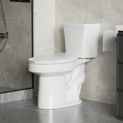 AISU 1.28 GPF Tornado Flush Two-piece Toilet for bathrooms, Gloss White