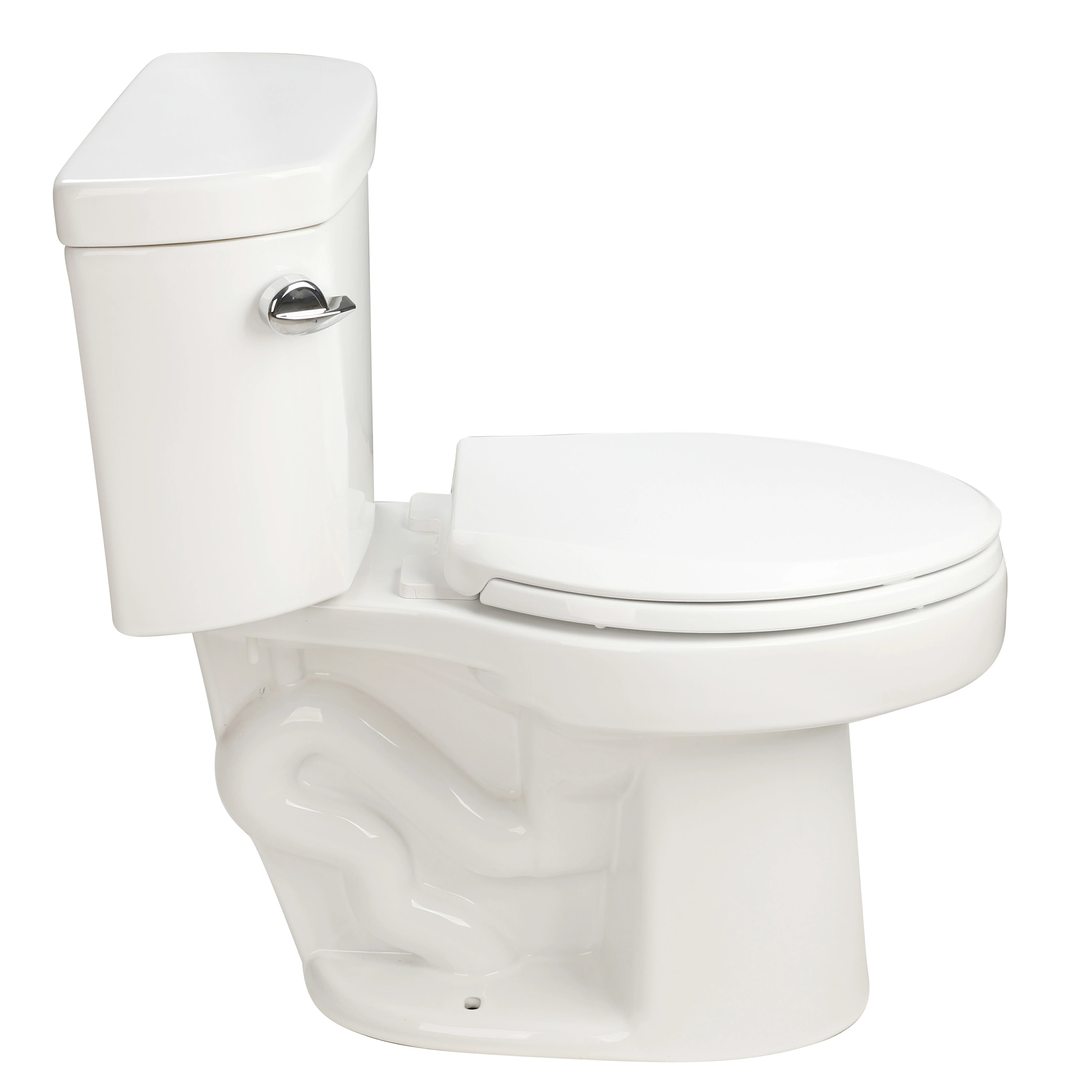 AISU 1,28 GPF Tornado Flush Zweiteilige Toilette für Badezimmer, Siphonic Side Press Single Flush, 17" ADA Comfort Chair Height Seat, S-Trap 12", randlose Schüssel mit sanft schließendem Sitz, benutzerfreundlich, glänzend weiß
