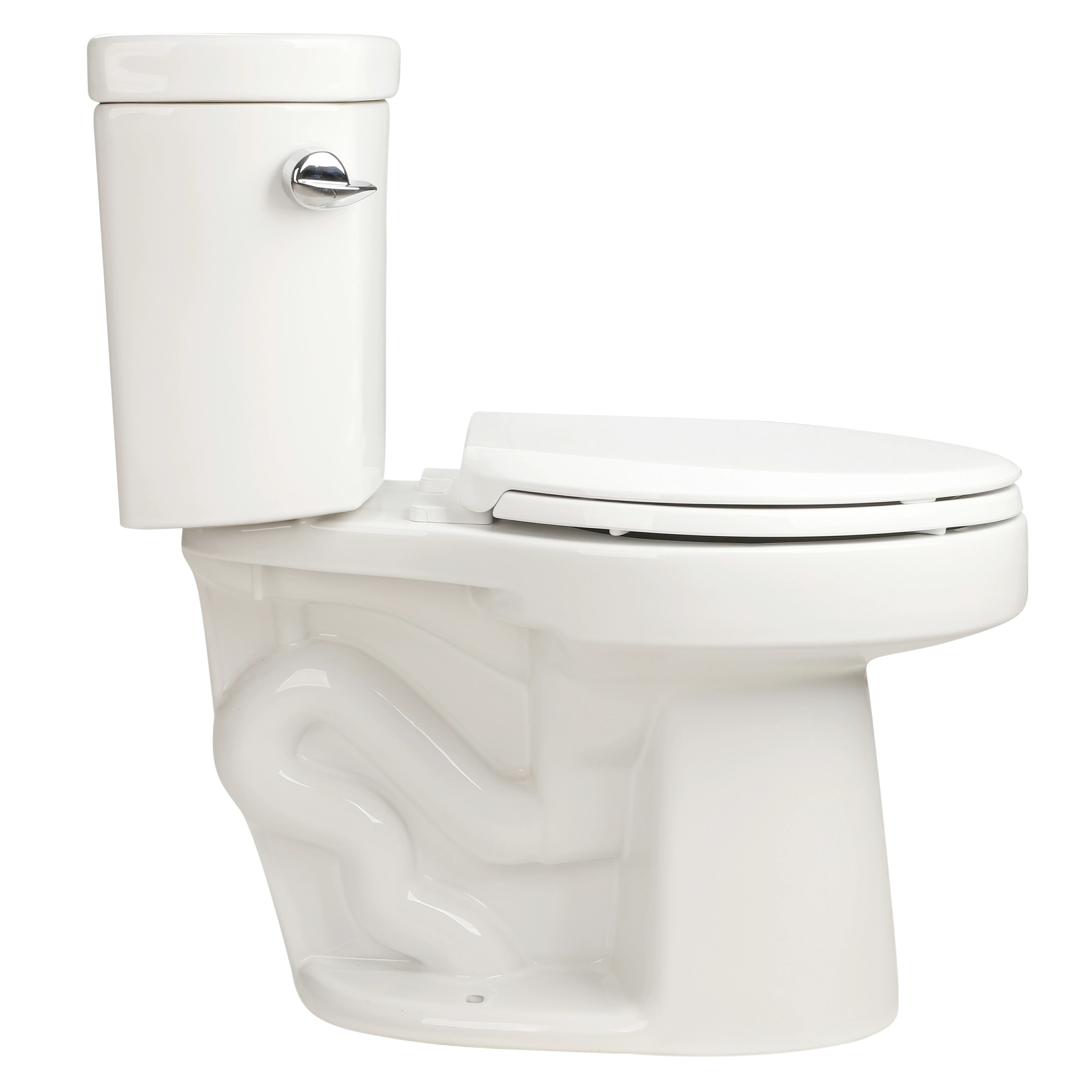 AISU 1,28 GPF Tornado Flush Zweiteilige Toilette für Badezimmer, Siphonic Side Press Single Flush, 17" ADA Comfort Chair Height Seat, S-Trap 12", randlose Schüssel mit sanft schließendem Sitz, benutzerfreundlich, glänzend weiß
