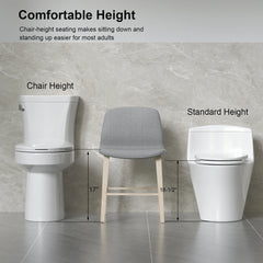 AISU 1.28 GPF Tornado Flush Two-piece Toilet for bathrooms, Gloss White