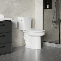 AISU 1.28 GPF Tornado Flush Two-piece Toilet for bathrooms, Gloss White