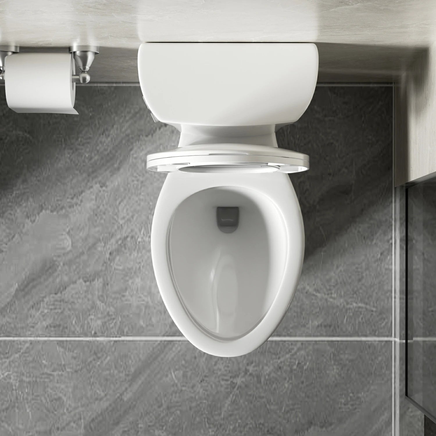 AISU 1,28 GPF Tornado Flush Zweiteilige Toilette für Badezimmer, Siphonic Side Press Single Flush, 17" ADA Comfort Chair Height Seat, S-Trap 12", randlose Schüssel mit sanft schließendem Sitz, benutzerfreundlich, glänzend weiß