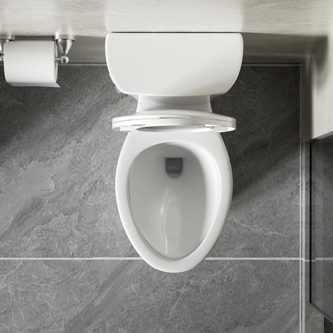 AISU 1,28 GPF Tornado Flush Zweiteilige Toilette für Badezimmer, Siphonic Side Press Single Flush, 17" ADA Comfort Chair Height Seat, S-Trap 12", randlose Schüssel mit sanft schließendem Sitz, benutzerfreundlich, glänzend weiß