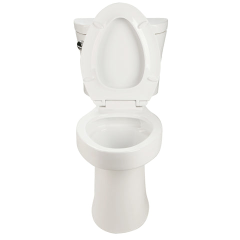 AISU 1,28 GPF Tornado Flush Zweiteilige Toilette für Badezimmer, Siphonic Side Press Single Flush, 17" ADA Comfort Chair Height Seat, S-Trap 12", randlose Schüssel mit sanft schließendem Sitz, benutzerfreundlich, glänzend weiß