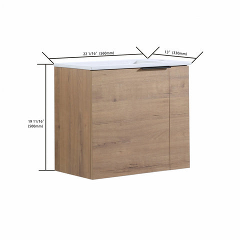 AISU 22" Badezimmer-Waschtisch mit Waschbecken für kleine Badezimmer