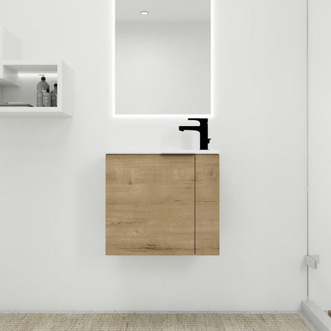 AISU 22" Badezimmer-Waschtisch mit Waschbecken für kleine Badezimmer