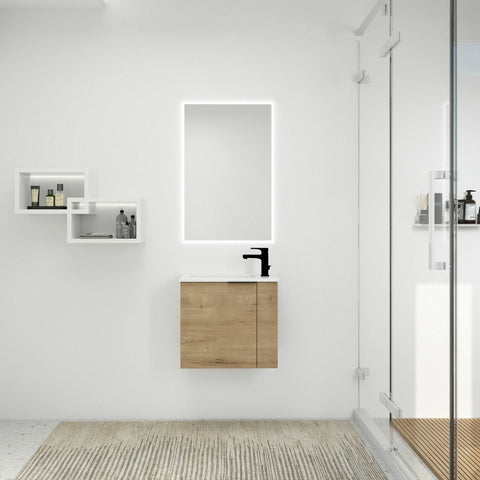 AISU 22" Badezimmer-Waschtisch mit Waschbecken für kleine Badezimmer