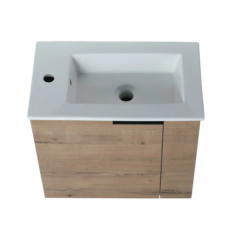 AISU 22" Badezimmer-Waschtisch mit Waschbecken für kleine Badezimmer