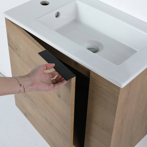 AISU 22" Badezimmer-Waschtisch mit Waschbecken für kleine Badezimmer