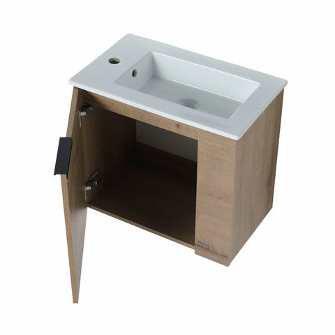 AISU 22" Badezimmer-Waschtisch mit Waschbecken für kleine Badezimmer