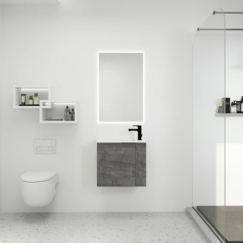 AISU 22" Badezimmer-Waschtisch mit Waschbecken für kleine Badezimmer