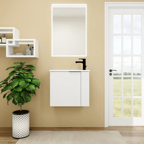 AISU 22" Badezimmer-Waschtisch mit Waschbecken für kleine Badezimmer