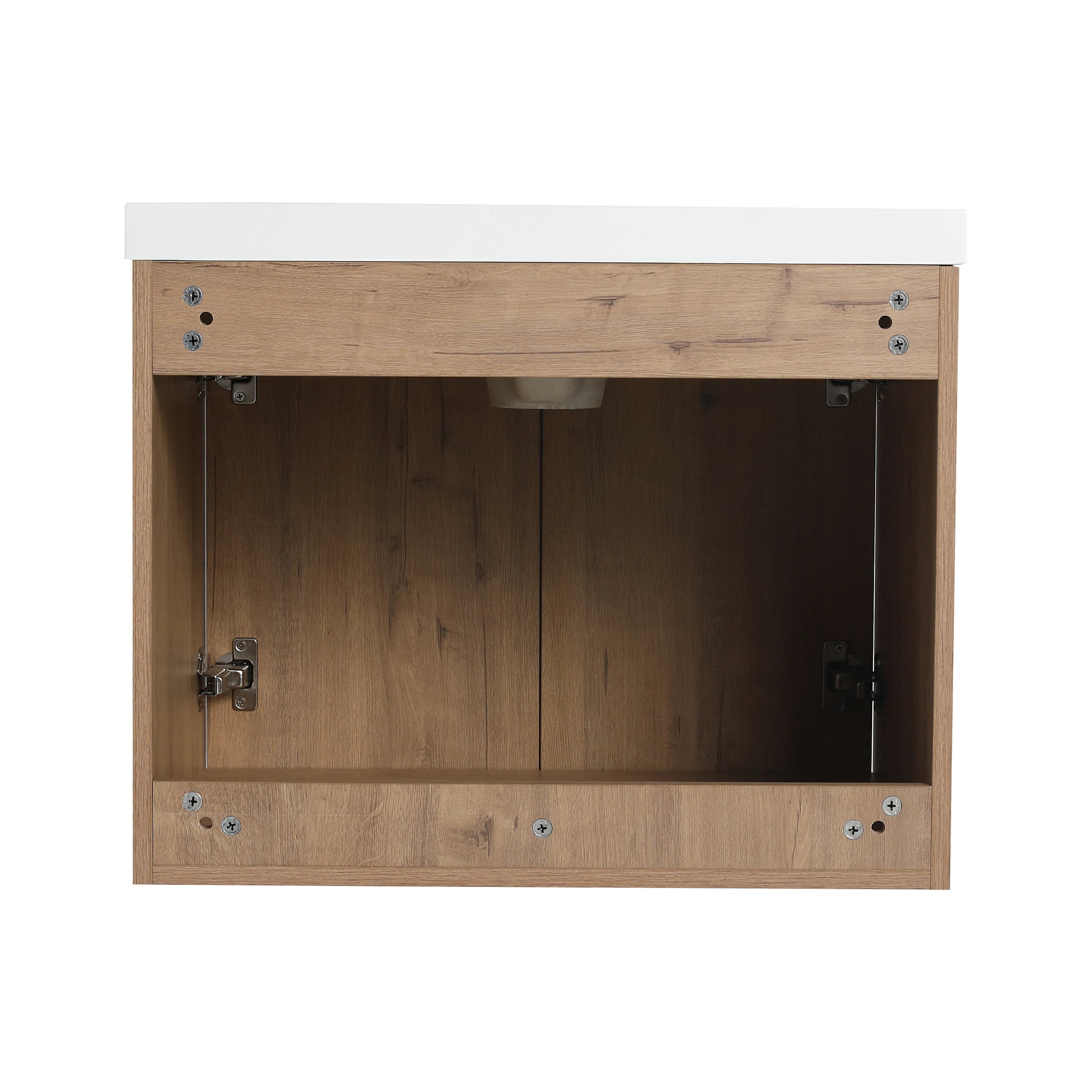 AISU Badezimmerschrank mit Waschbecken, Türen mit sanfter Schließung, schwimmendes Montagedesign, für kleine Badezimmer