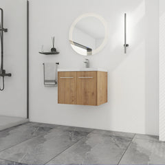 AISU Bathroom Cabinet With Sink,Soft Close Doors,Float Mounting Design, For Small Bathroom