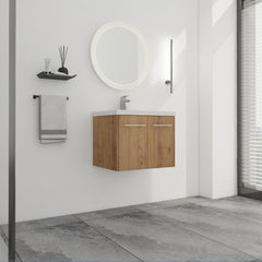 AISU Bathroom Cabinet With Sink,Soft Close Doors,Float Mounting Design, For Small Bathroom