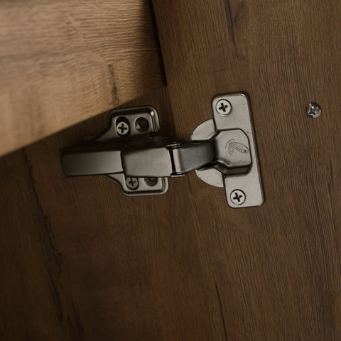 AISU Badezimmerschrank mit Waschbecken, Türen mit sanfter Schließung, schwimmendes Montagedesign, für kleine Badezimmer