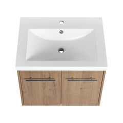AISU Bathroom Cabinet With Sink,Soft Close Doors,Float Mounting Design, For Small Bathroom