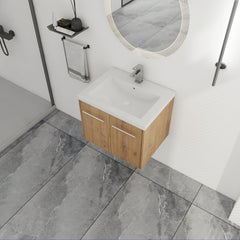AISU Bathroom Cabinet With Sink,Soft Close Doors,Float Mounting Design, For Small Bathroom