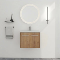 AISU Bathroom Cabinet With Sink,Soft Close Doors,Float Mounting Design, For Small Bathroom